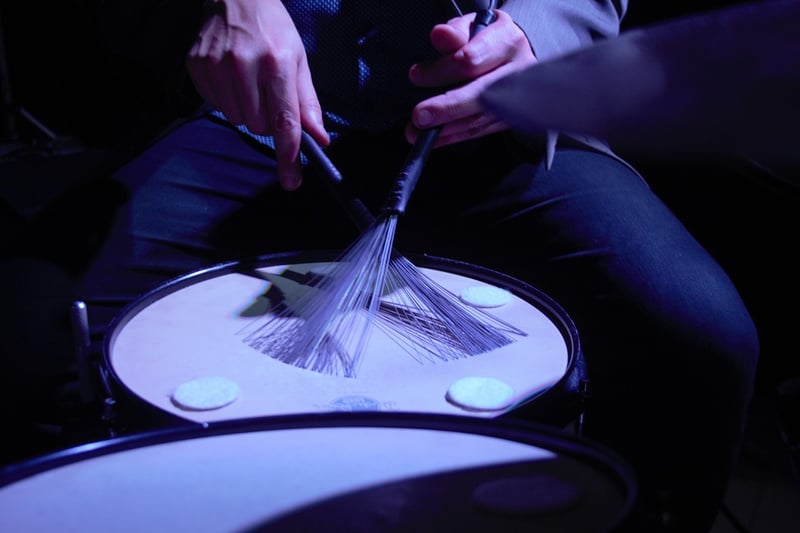 Drummer playing music